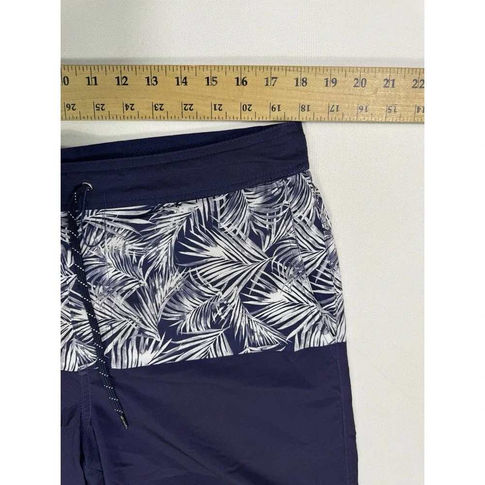 Fair Harbor Swim Trunks Mens XL Blue White Floral Lined Shorts 9.5